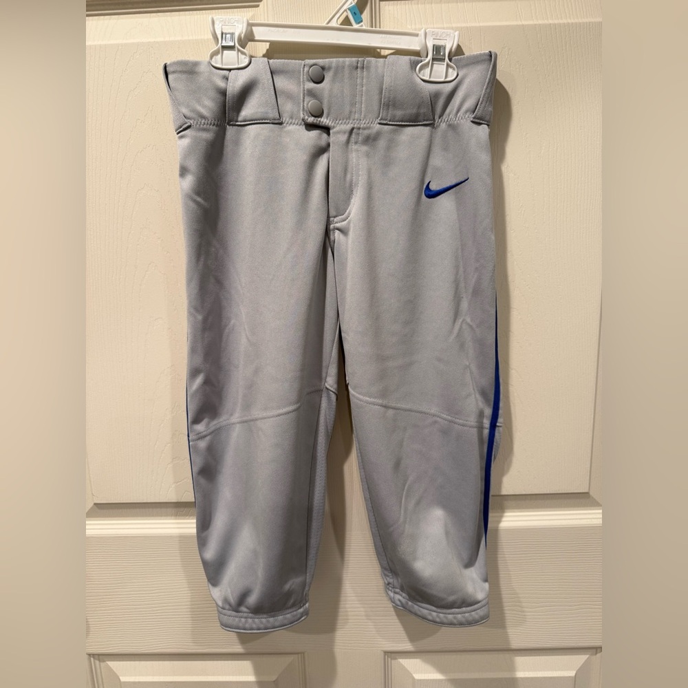 Nike baseball pants knee length with blue pins stripes